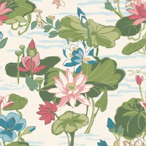 Lily Pond Lane Rose Pink Wallpaper Sample