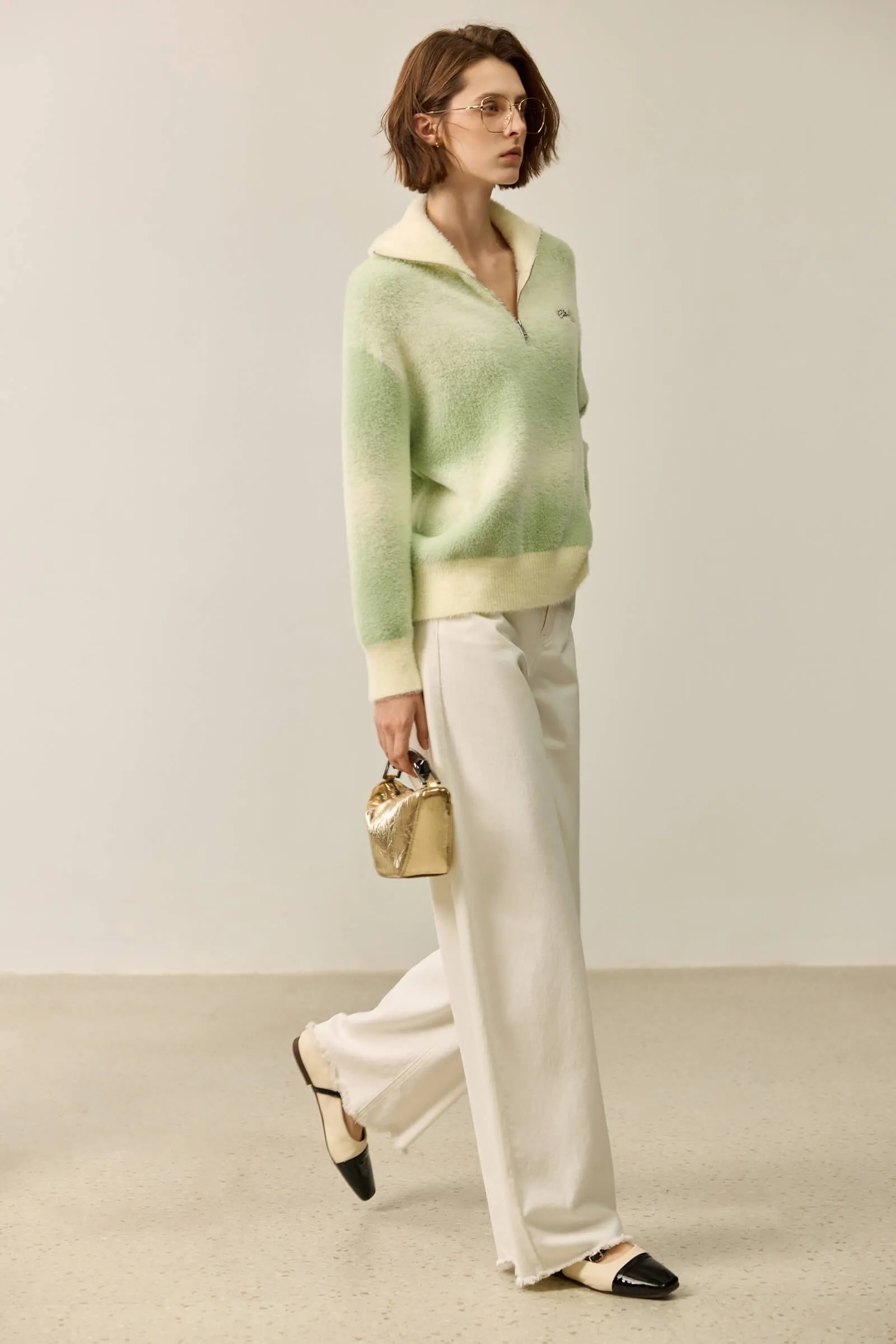 LILY Soothing Gradient Green Sweater