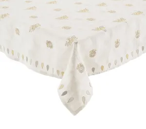 Lima Tablecloth in Natural, Gold & Silver