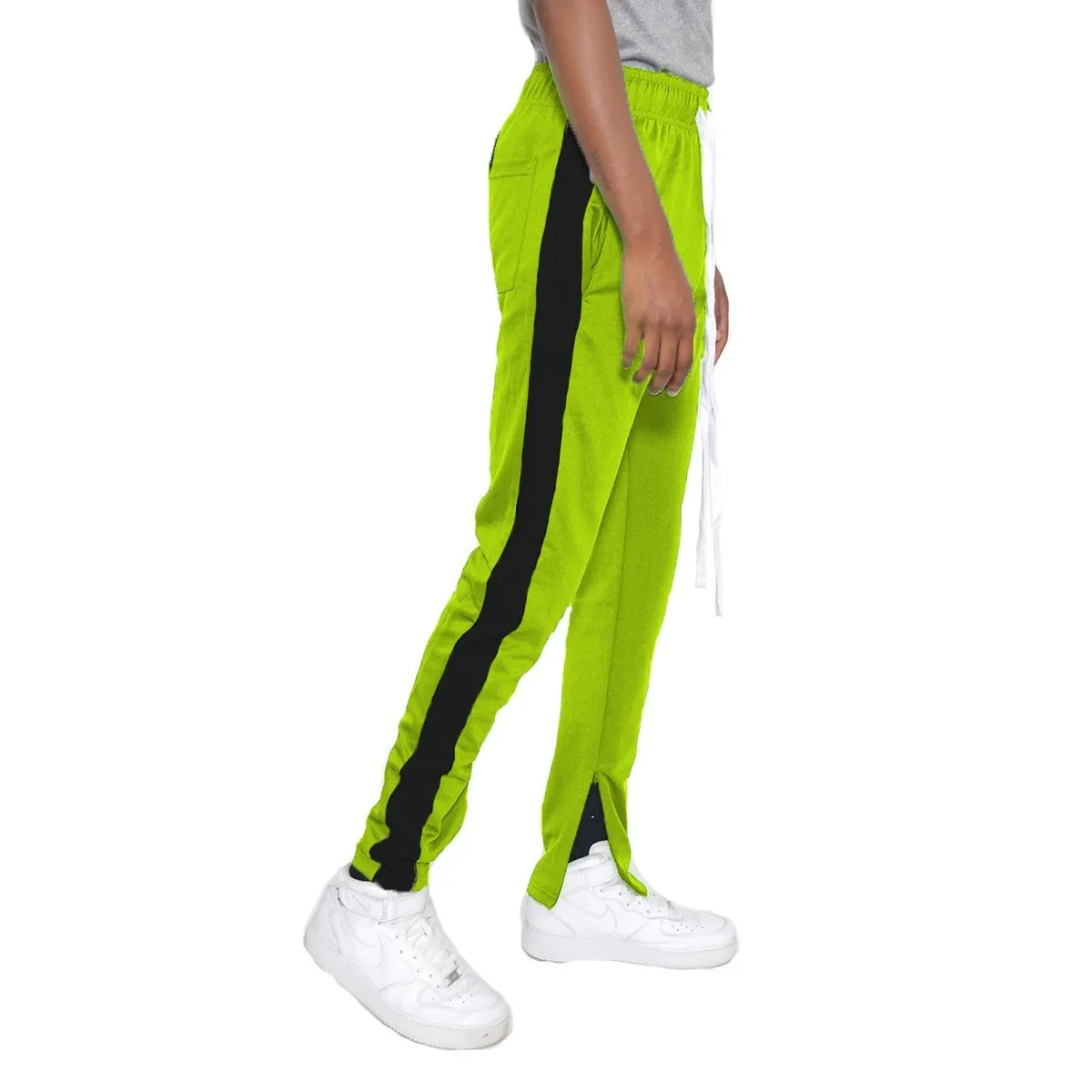 Lime & Black Slim Fit Track Pants