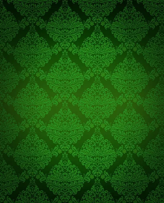 Lime Green Damask Printed Backdrop