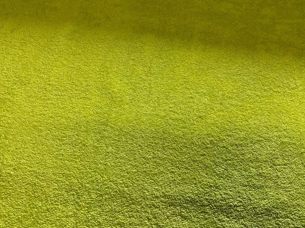 LIME GREEN - Pure Cotton Thick Luxury Towelling fabric - 400 gsm