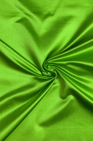 Lime Green Silk Duchess Satin Fabric