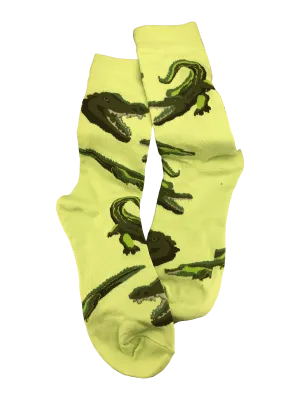 Lime green socks (not TOO bright!) with dark green gators - Love them!