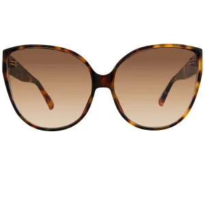 Linda Farrow 656 Cat Eye Sunglasses in Tortoiseshell