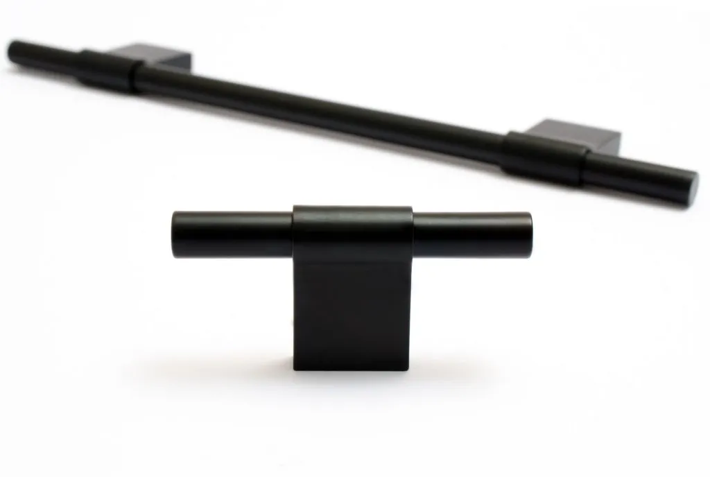 Line Matte Black Cabinet Knobs and Drawer Pulls