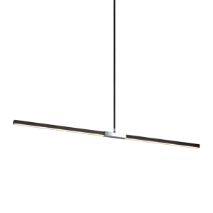 Lineare Matte Black and Chrome Sleek Large Pendant