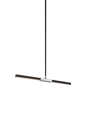 Lineare Matte Black and Chrome Sleek Small Pendant