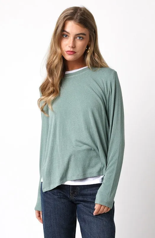 Lined Crew Neck Sweater