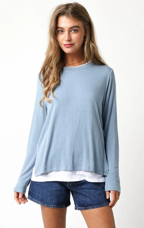 Lined Crew Neck Sweater