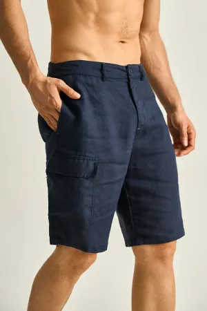 Linen cargo bermuda