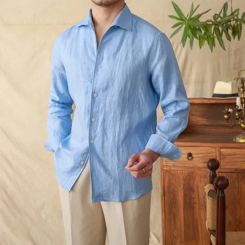 Linen elegant shirt long sleeve