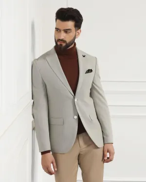 Linen Formal Light Olive Textured Blazer - Datsun