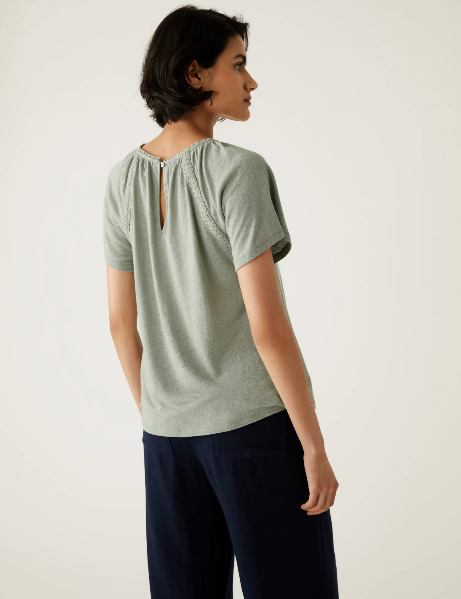 Linen Rich Broderie Top