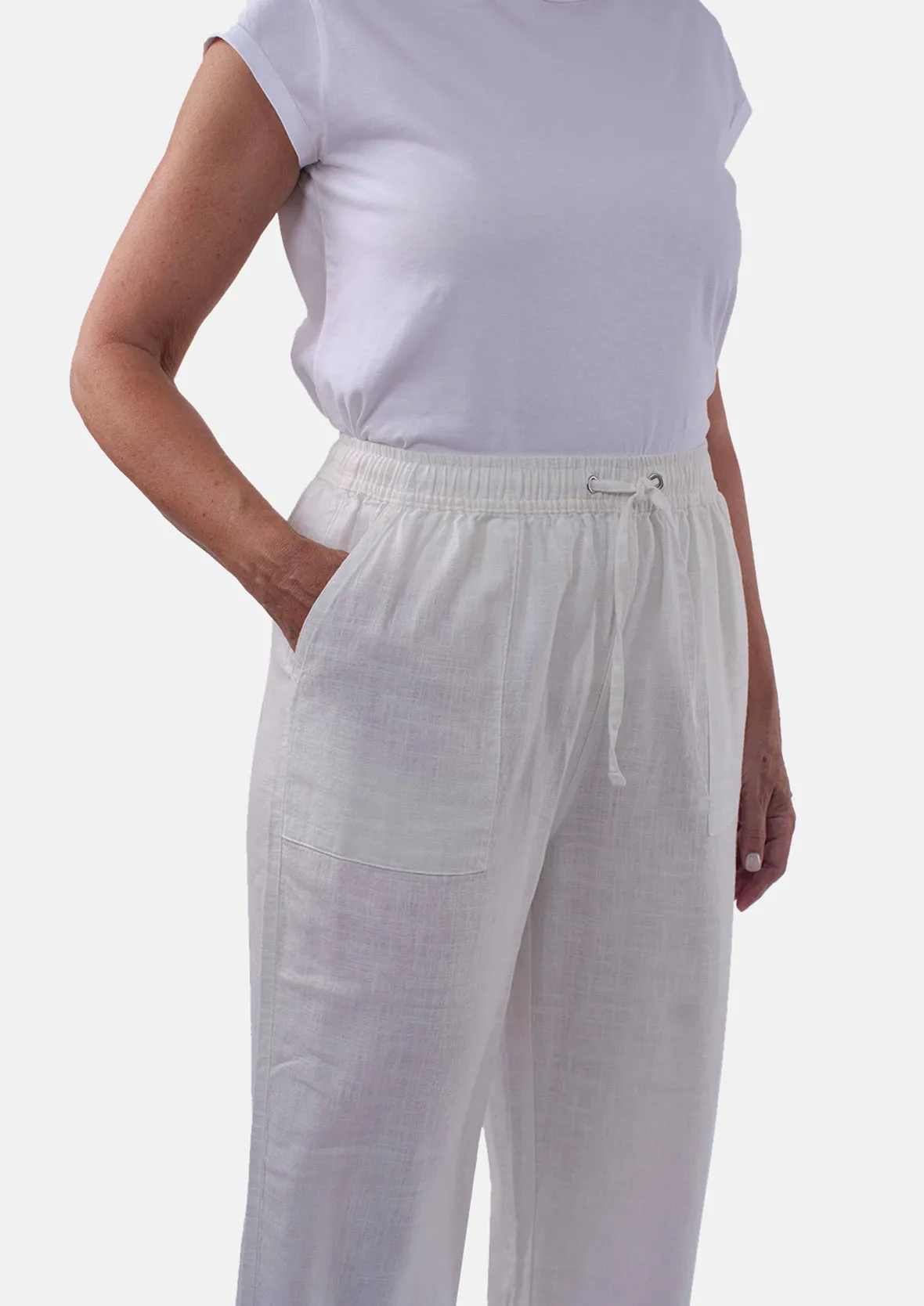 Linen Rich Wide Leg Trousers