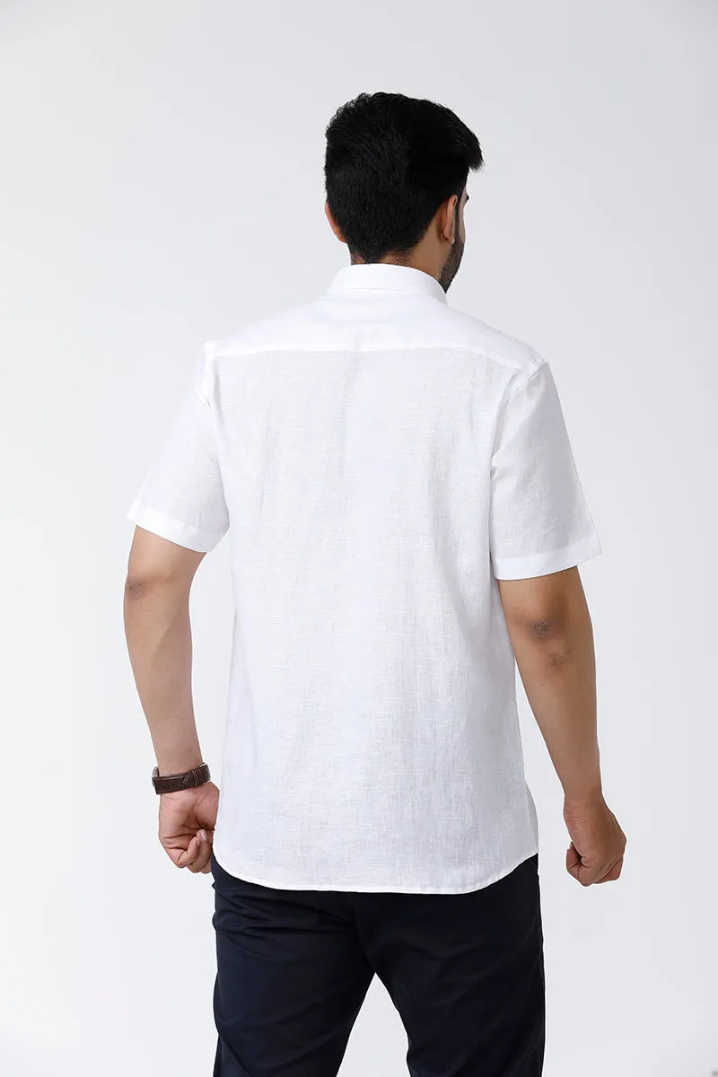 Linen Rise - 100% Formal White Shirt For Men | Uathayam