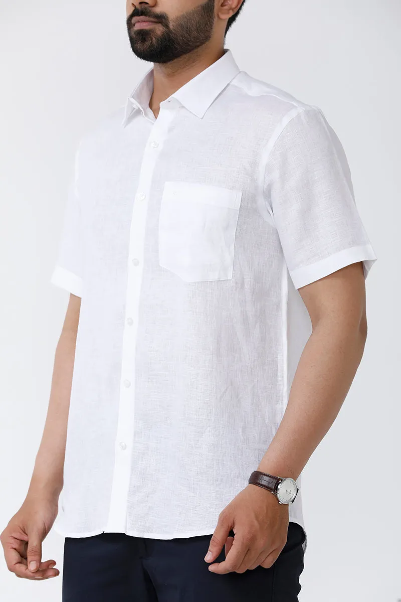 Linen Rise - 100% Formal White Shirt For Men | Uathayam