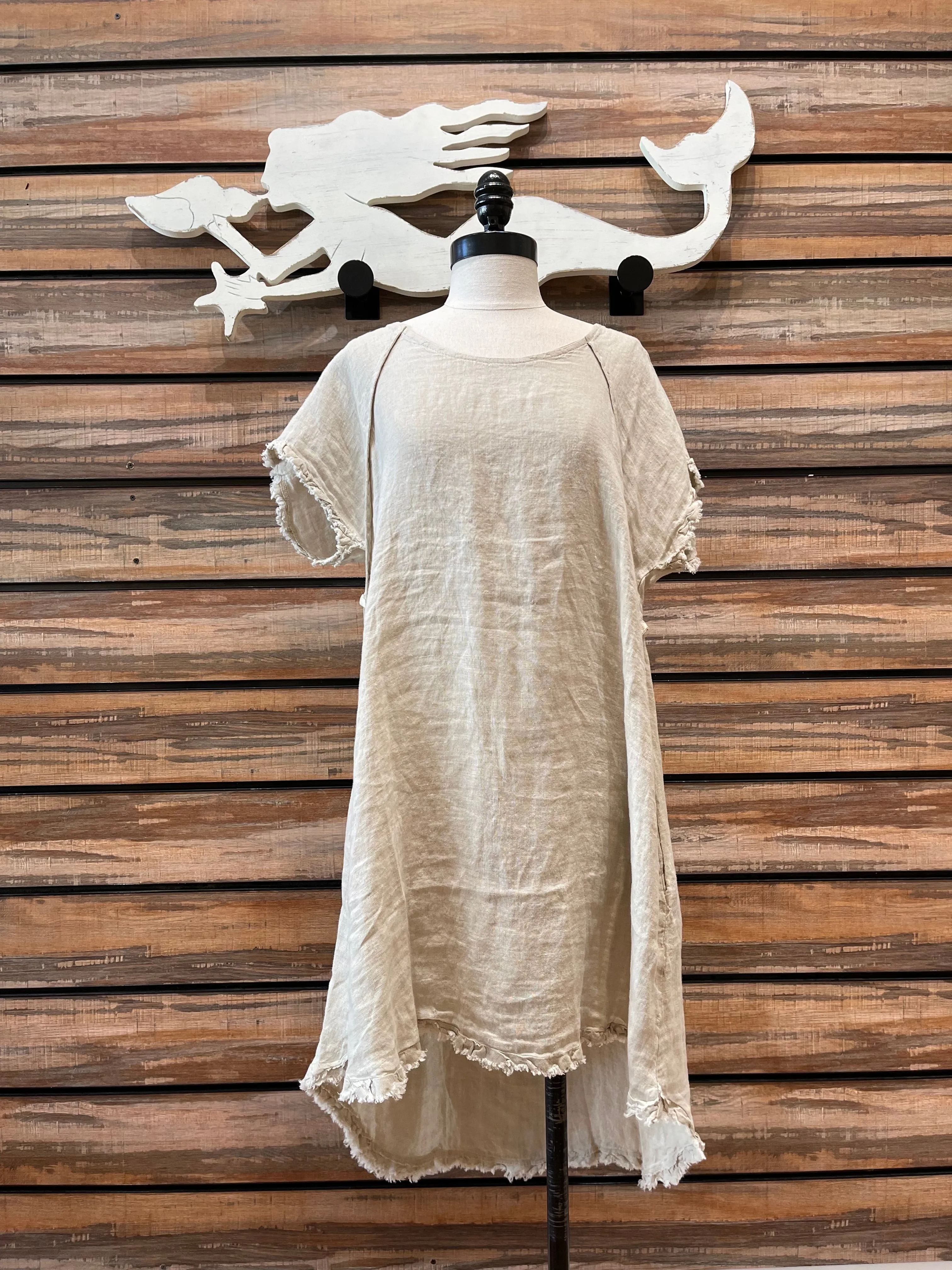 Linen Short Sleeve Dress