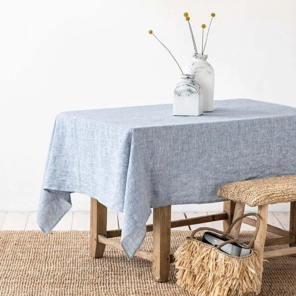 Linen Tablecloth - Blue Melange