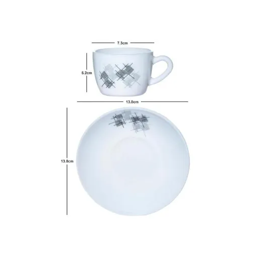 Liner Glaze  Cup & Saucer Set, 6 Pcs