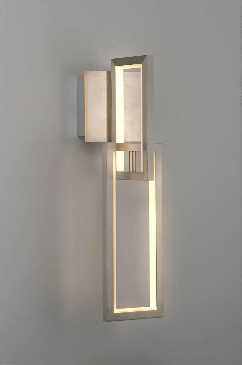 Link 20.25" 2 Light Wall Sconce in Satin Nickel