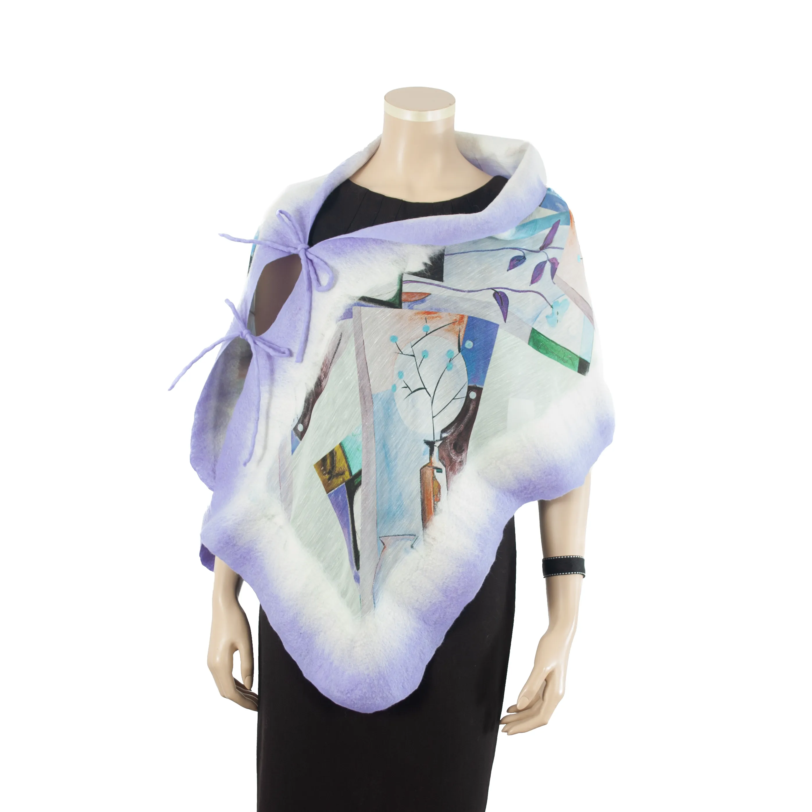 Linked lavender abstract scarf #148-8