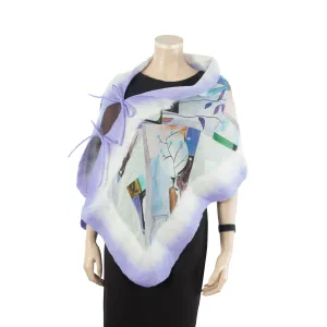 Linked lavender abstract scarf #148-8