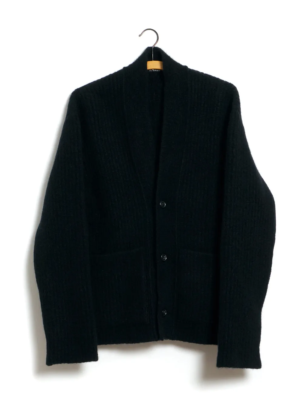 LINUS 28-09-2 | Knitted Cardigan | Fuzzy Black