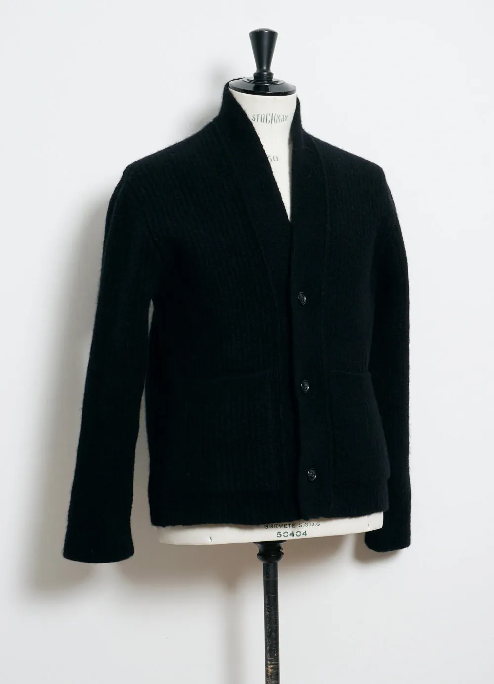 LINUS 28-09-2 | Knitted Cardigan | Fuzzy Black