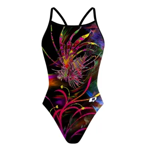 Lionfish in Technicolor Skinny Strap Swimsuit