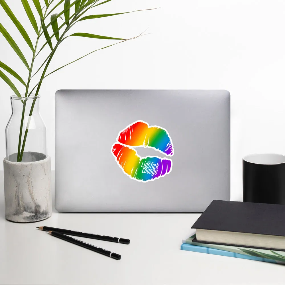 Lipstick Lounge Rainbow Logo Sticker