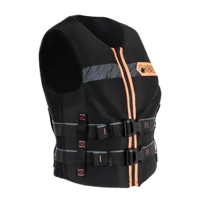 Liquid Force 2025 Hinge Womens CGA Vest Classic- Black/Coral