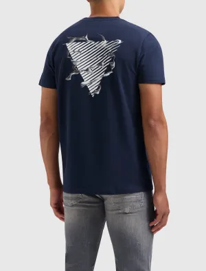 Liquid Metal Logo T-shirt | Navy