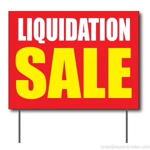 Liquidation Sale Curbside Sign, 24"w x 18"h, Full Color Double Sided