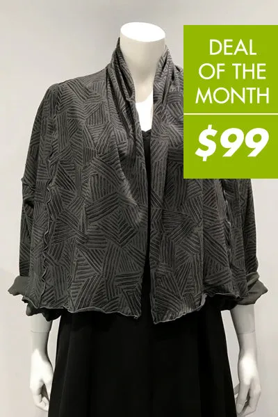 Lisbon Jacket in Charcoal Print Tokyo