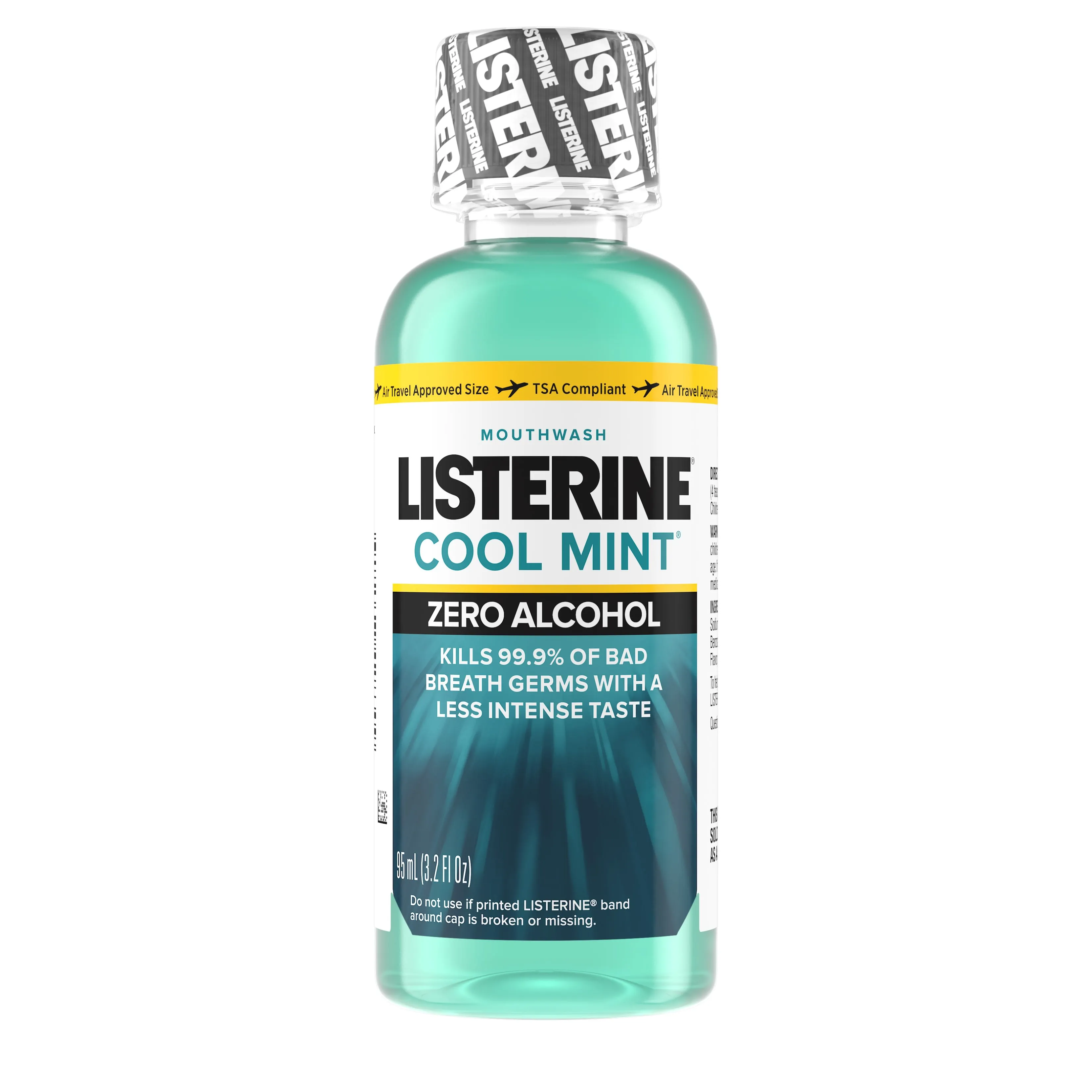 Listerine Zero Alcohol Cool Mint Mouthwash 3.2 oz