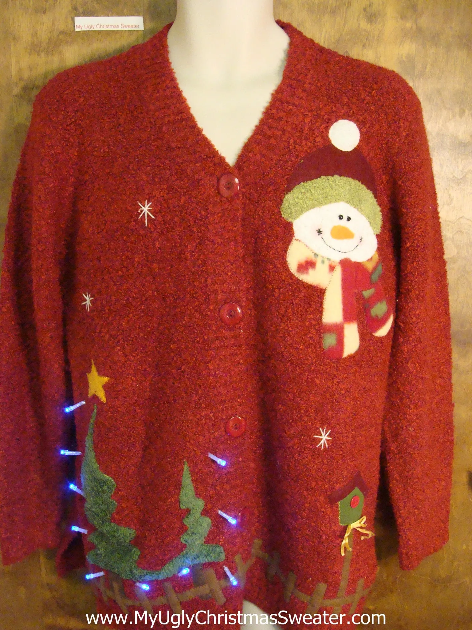 Lit Up Forest Tacky Xmas Sweater with Lights