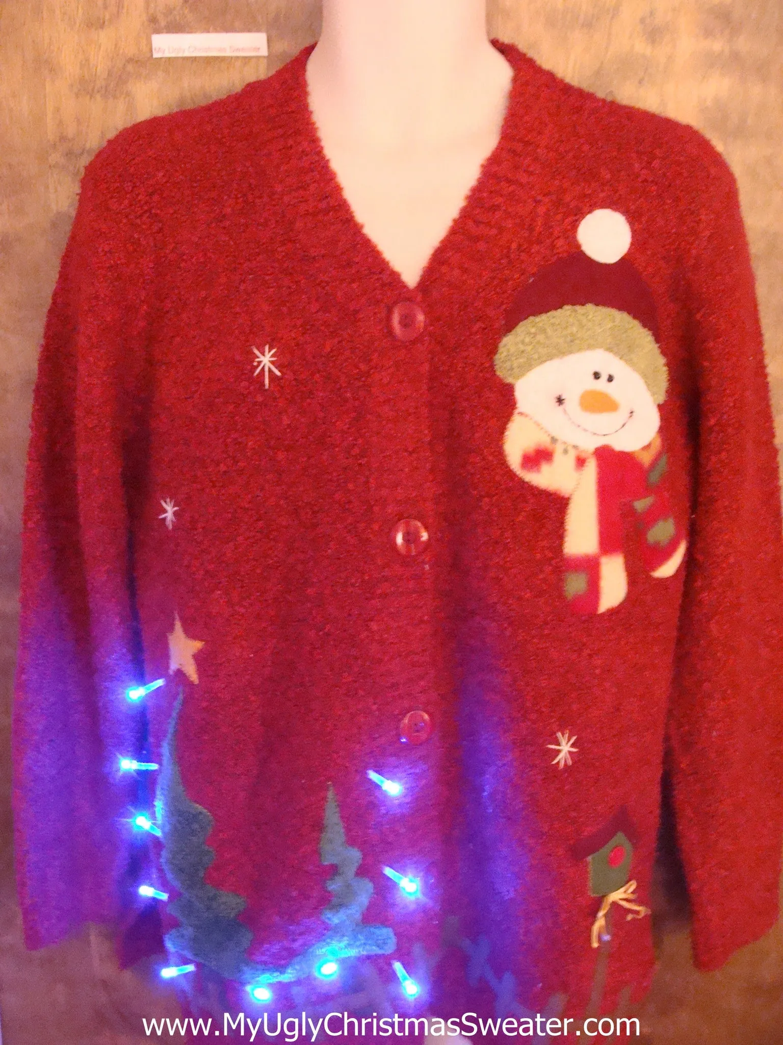 Lit Up Forest Tacky Xmas Sweater with Lights