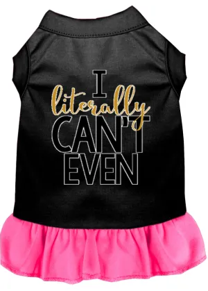 Literally Can't Even Screen Print Dog Dress Black With Bright Pink Lg (14)