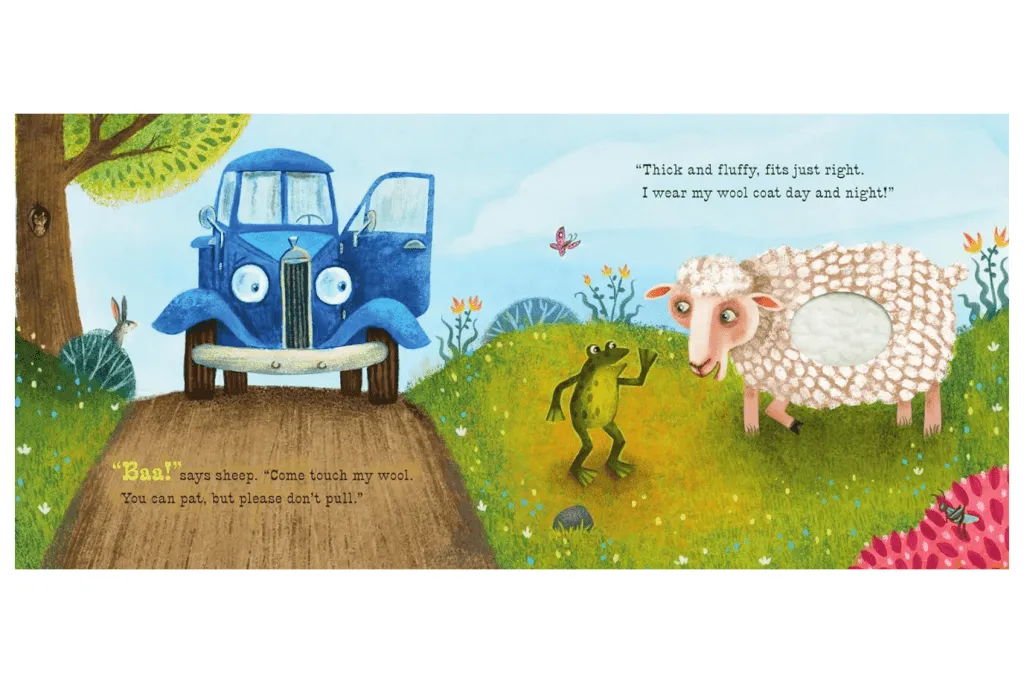 Little Blue Truck Feeling Happy: A Touch-and-Feel Book by Alice Schertle