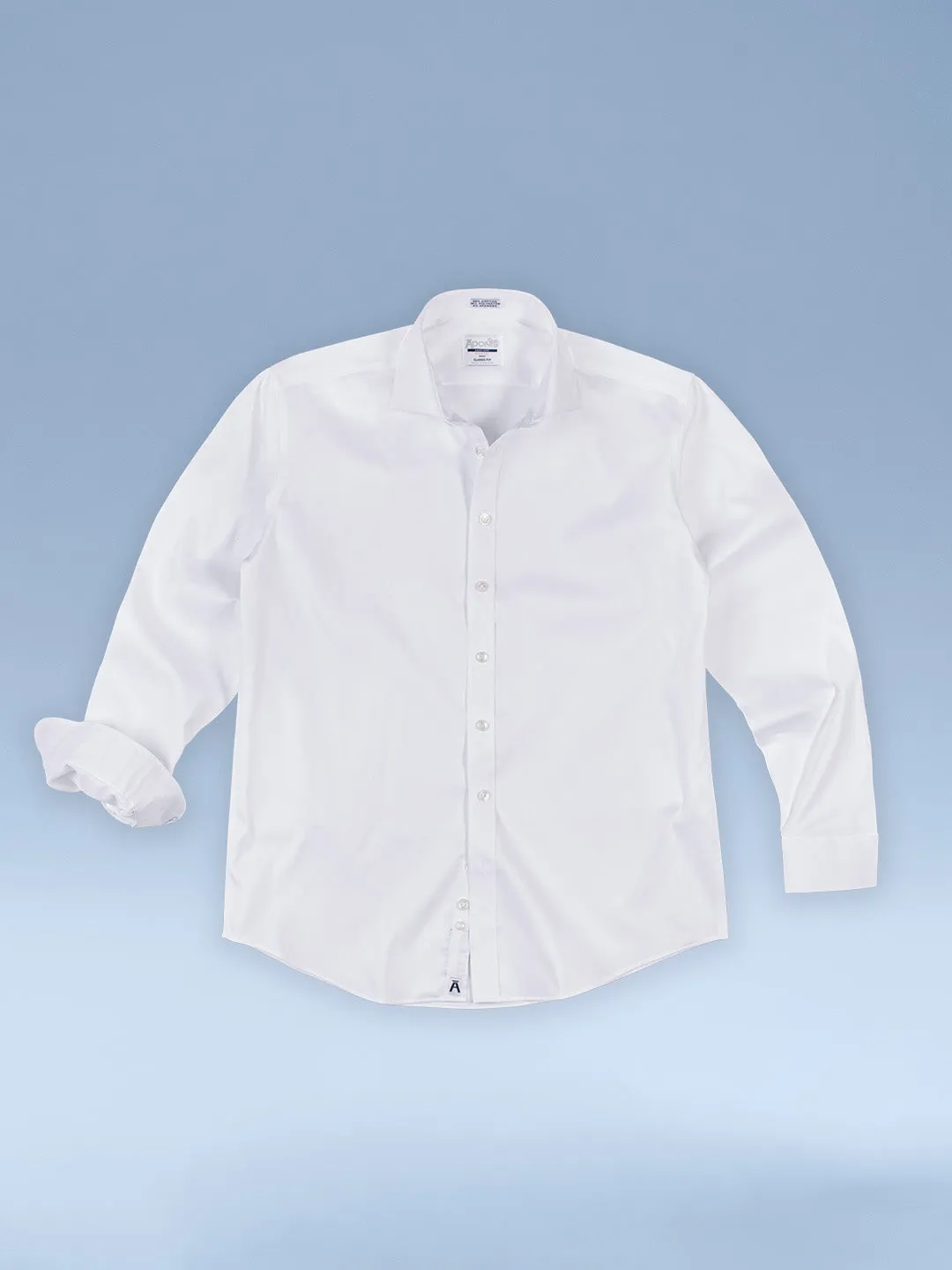 Little Boys Classic Fit Easy Care Barrel Cuff Top Center Fine Pique Stretch Dress Shirt