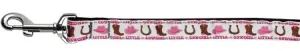 Little Cowgirl Nylon Dog Leash 3-8 Inch Wide 6ft Long