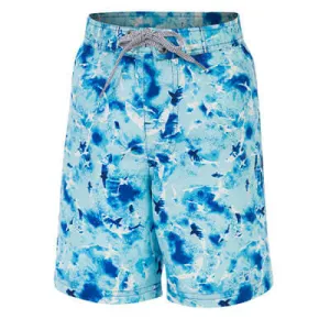 Little Dolfin Shark Bite Printed Swim Trunks