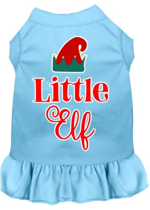 Little Elf Screen Print Dog Dress Baby Blue Xxl