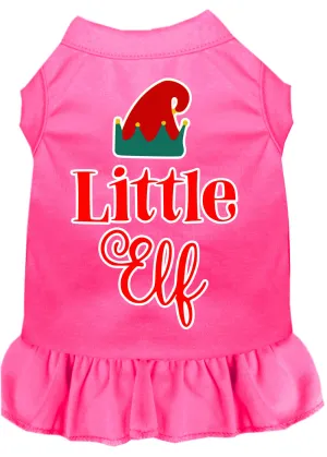 Little Elf Screen Print Dog Dress Bright Pink Xxxl