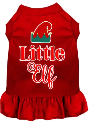 Little Elf Screen Print Dog Dress Red Xxl