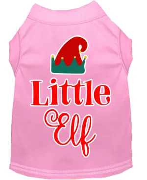 Little Elf Screen Print Dog Shirt Light Pink Xs