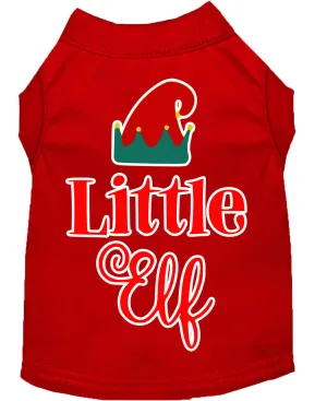 Little Elf Screen Print Dog Shirt Red Xl