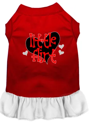 Little Flirt Screen Print Dog Dress Red With White Xxxl