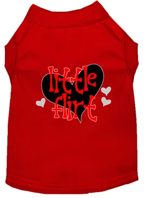 Little Flirt Screen Print Dog Shirt Red Med